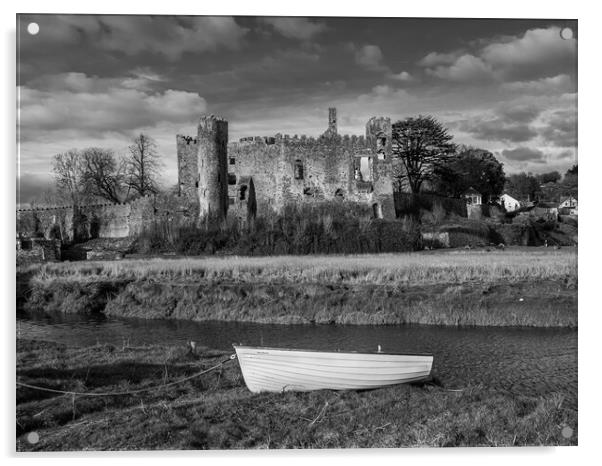 Laugharne Castle. Carmarthenshire, Wales. Acrylic by Colin Allen