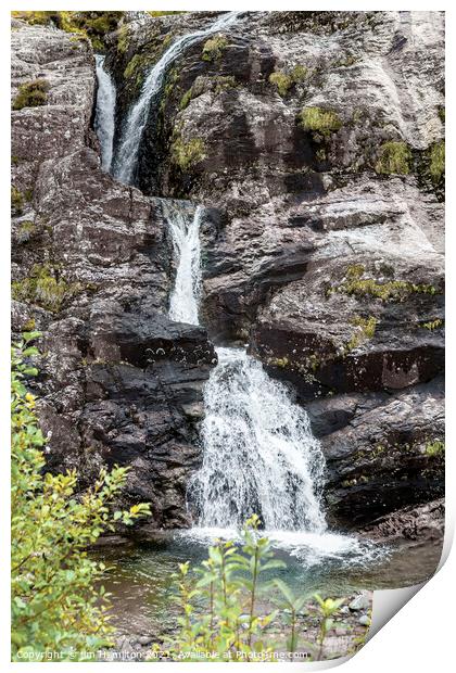 Waterfall at Glencoe Print by jim Hamilton