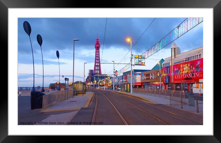 Blackpool Tower and Promenade Framed Mounted Print by Michele Davis