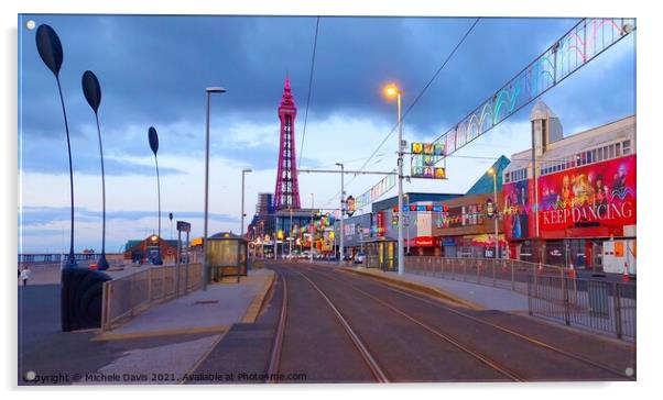 Blackpool Tower and Promenade Acrylic by Michele Davis