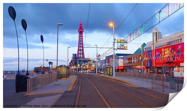 Blackpool Tower and Promenade Print by Michele Davis