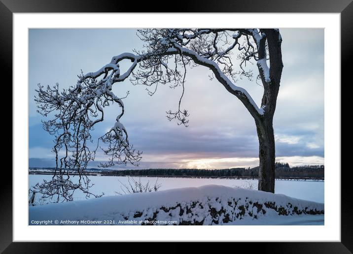 A Winter Sunset Framed Mounted Print by Anthony McGeever