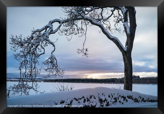 A Winter Sunset Framed Print by Anthony McGeever
