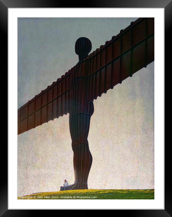 Abstract of The Angel of The North Framed Mounted Print by Glen Allen