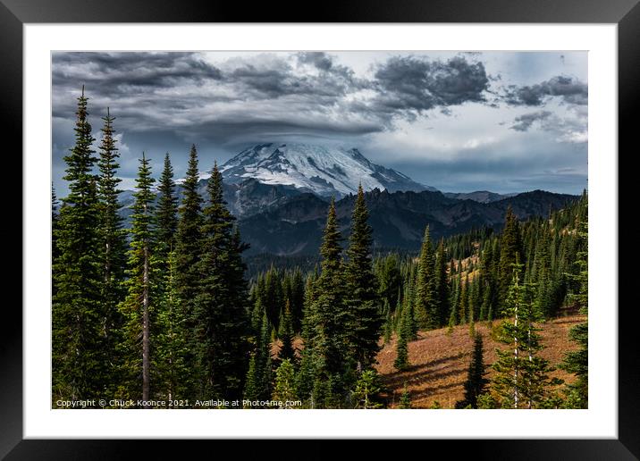 Mount Rainier Framed Mounted Print by Chuck Koonce
