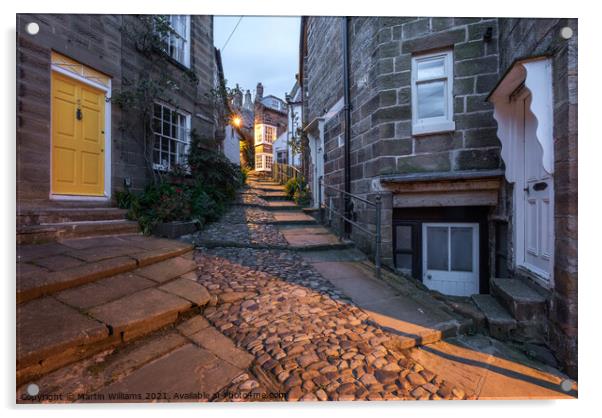 Robin Hood's Bay alleyways, the openings Acrylic by Martin Williams