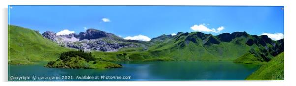 The mountain is a lake in the Alps Acrylic by gara gamo
