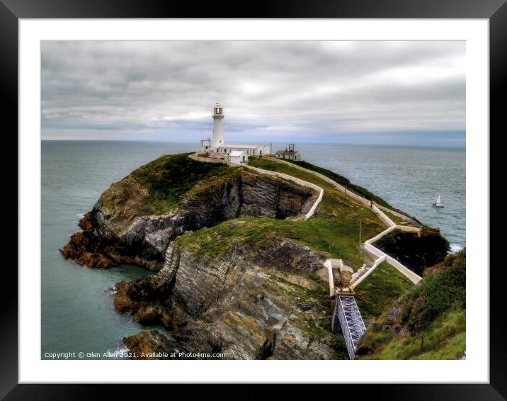 South Stack Lighthouse - Holy Island Anglesey Framed Mounted Print by Glen Allen