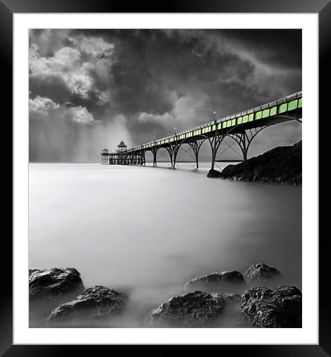 Clevedon Pier Framed Mounted Print by David Neighbour