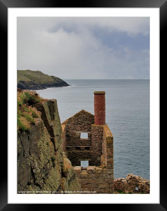 Crown Engine House, Botallack. Cornwall Framed Mounted Print by Brian Pierce