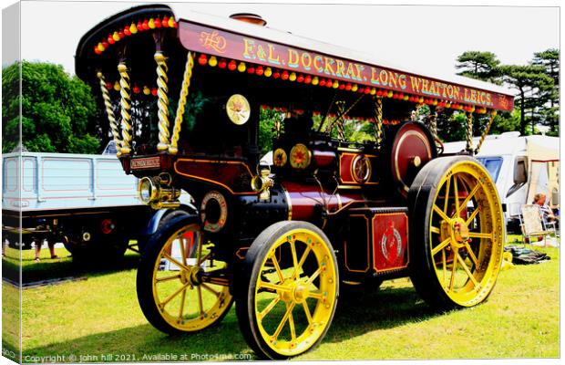 Vintage Showman Steam Tractor. Canvas Print by john hill