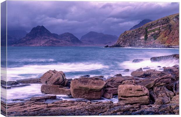 View from Elgol Beach Canvas Print by John Frid