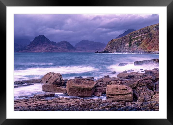 View from Elgol Beach Framed Mounted Print by John Frid