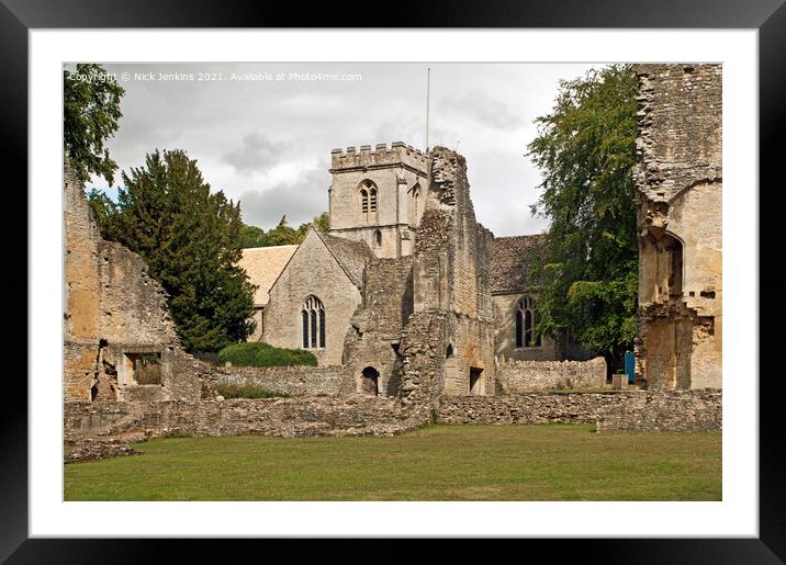 Minster Lovell Church and Hall in the Cotswolds  Framed Mounted Print by Nick Jenkins