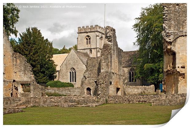 Minster Lovell Church and Hall in the Cotswolds  Print by Nick Jenkins