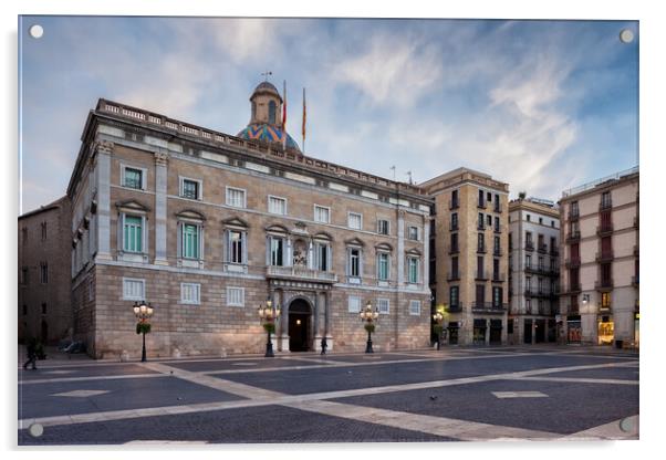 Placa de Sant Jaume in Barcelona Acrylic by Artur Bogacki