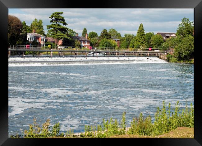 The Weir at Marlow on the River Thames  Framed Print by Nick Jenkins