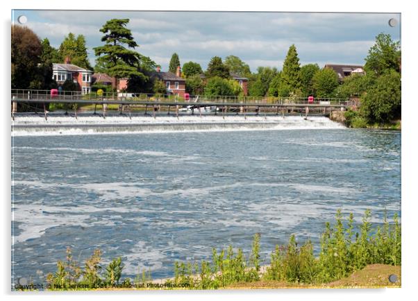 The Weir at Marlow on the River Thames  Acrylic by Nick Jenkins