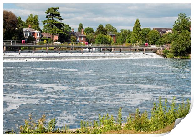 The Weir at Marlow on the River Thames  Print by Nick Jenkins