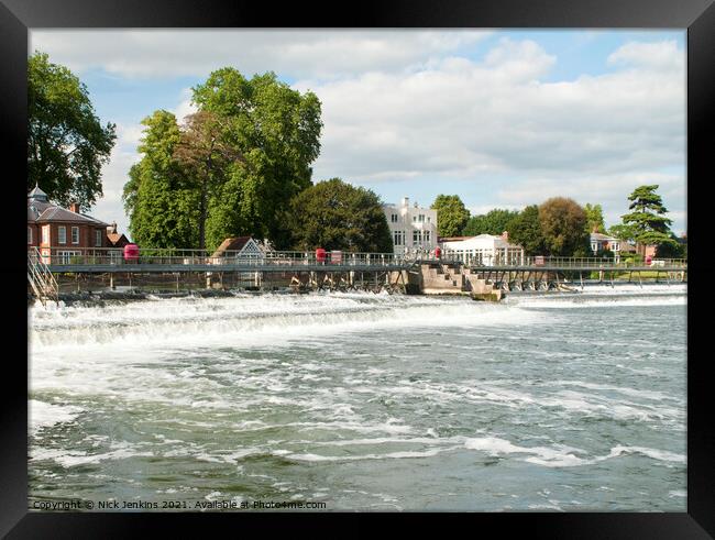 The weir on the River Thames at Marlow  Framed Print by Nick Jenkins