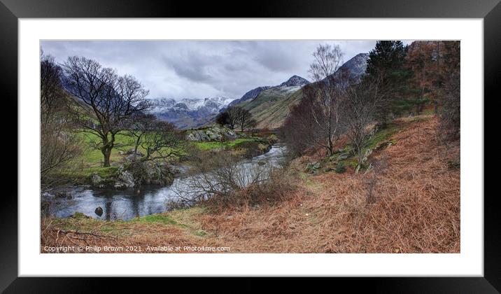 Looking towards The Nant Francon Pass, Wales Framed Mounted Print by Philip Brown