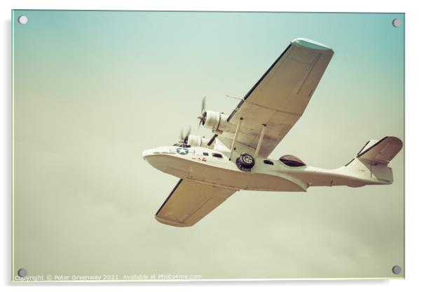 Catalina Flying Boat At Farnborough Airshow Acrylic by Peter Greenway