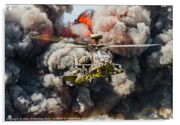 RAF Apache Gunship Helicopter At Farnborough International Air Display Acrylic by Peter Greenway