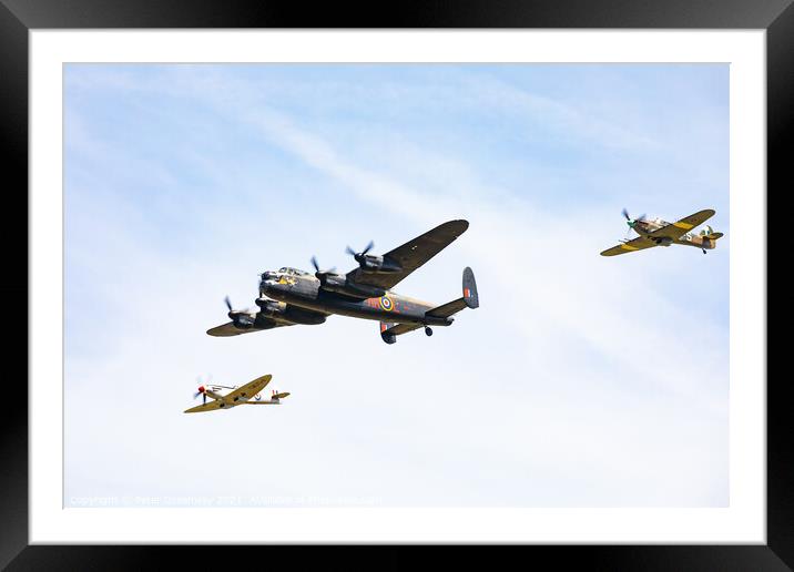 Battle Of Britain Memorial Flight ( Spitfire, Lanc Framed Mounted Print by Peter Greenway