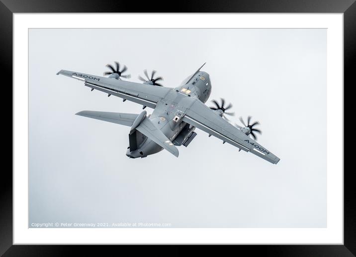 Airbus A400M Displaying At Farnborough International Airshow Framed Mounted Print by Peter Greenway