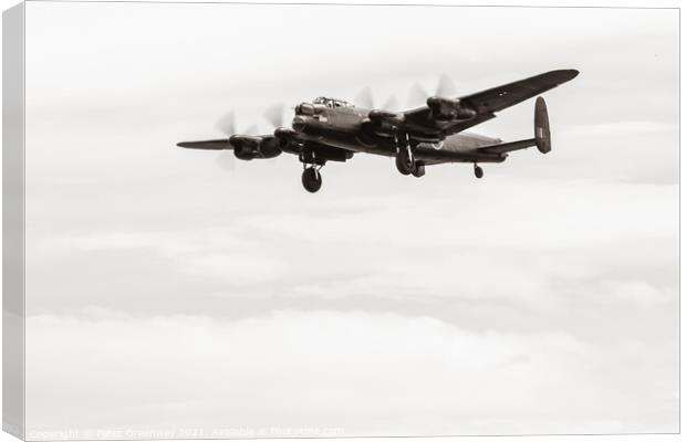 British WW2 'Lancaster' Bomber In Night Boming Rai Canvas Print by Peter Greenway