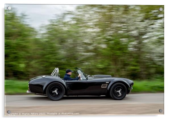 Roaring through the countryside The AC Cobra Acrylic by Martin Yiannoullou