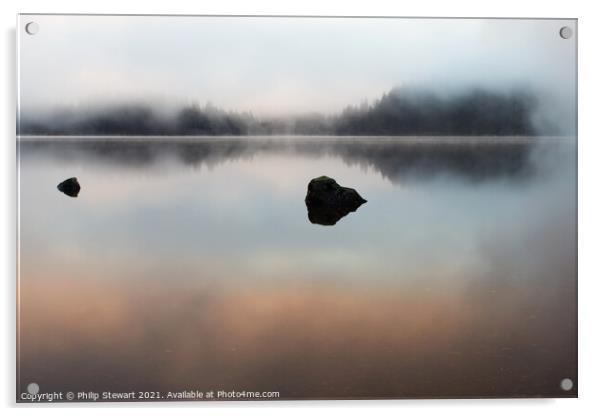 Loch Ard, Trossachs Acrylic by Philip Stewart