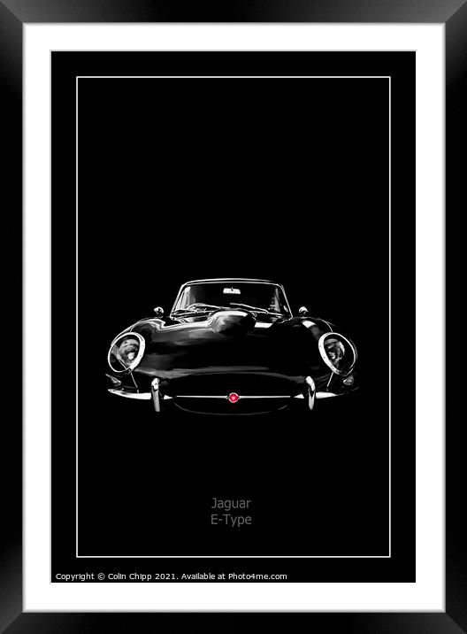 Jaguar E-Type Framed Mounted Print by Colin Chipp