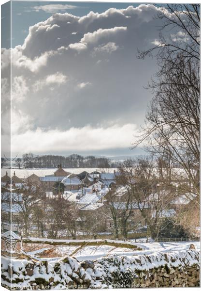 Hutton Magna Village, Teesdale in Snow Canvas Print by Richard Laidler