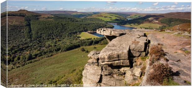 Bamford Edge and Win Hill Canvas Print by Chris Drabble