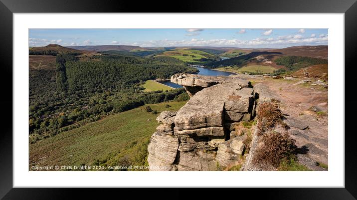 Bamford Edge and Win Hill Framed Mounted Print by Chris Drabble
