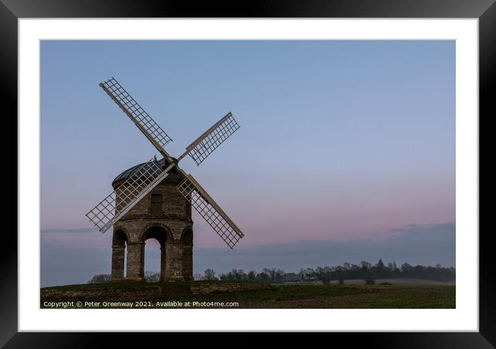 The Icon Chesterton Windmill On A Winters Afternoon Framed Mounted Print by Peter Greenway