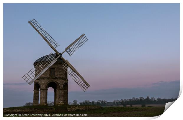 The Icon Chesterton Windmill On A Winters Afternoon Print by Peter Greenway