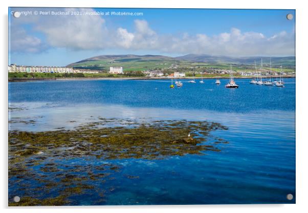 Seascape at Port St Mary on Isle of Man Coast Acrylic by Pearl Bucknall