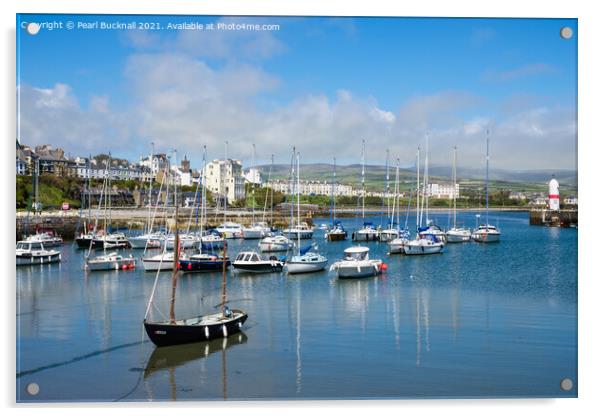Port St Mary Harbour Isle of Man Acrylic by Pearl Bucknall