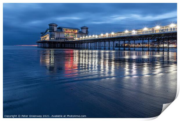 Long Exposure Of Weston-super-Mare Pier With Refle Print by Peter Greenway