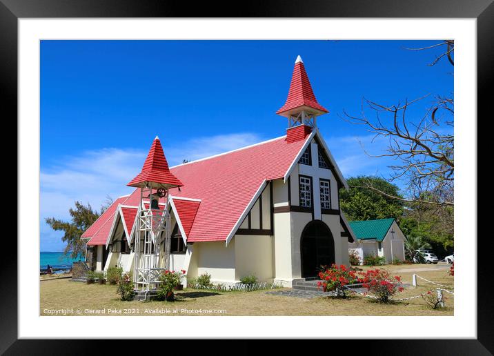 Notre Dame Auxiliatrice church, Cap Malheureux, Mauritius Framed Mounted Print by Gerard Peka