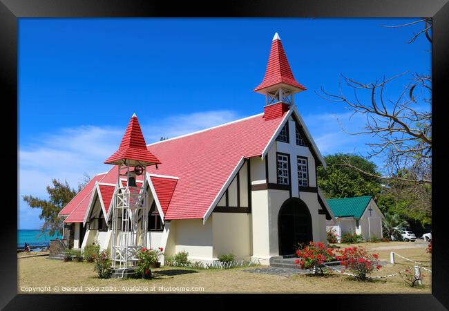 Notre Dame Auxiliatrice church, Cap Malheureux, Mauritius Framed Print by Gerard Peka