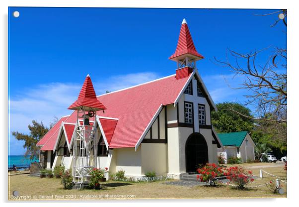 Notre Dame Auxiliatrice church, Cap Malheureux, Mauritius Acrylic by Gerard Peka