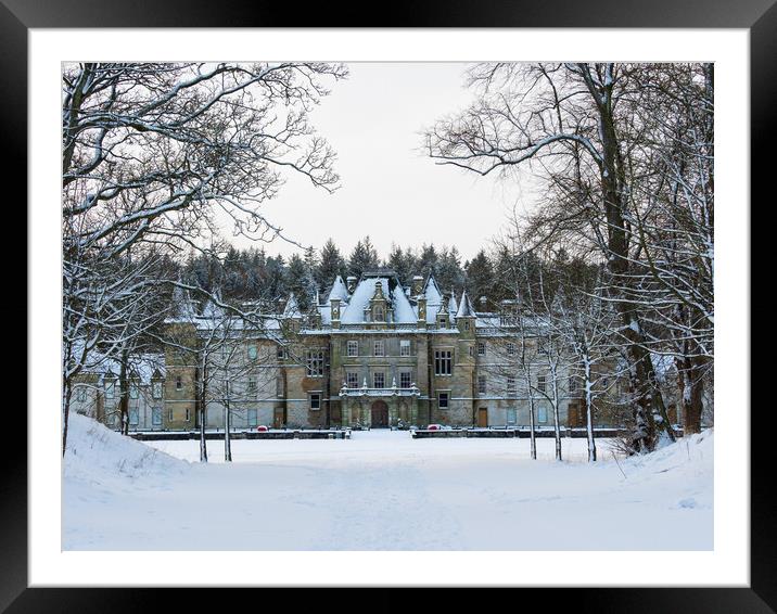 Callendar House, Falkirk in the snow.  Framed Mounted Print by Tommy Dickson
