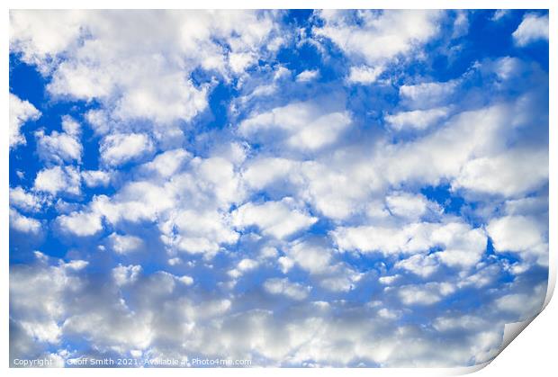 Fluffy White Clouds Print by Geoff Smith