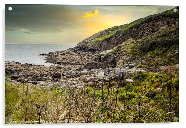 Porthgwarra Cornwall,Poldark Locations  Acrylic by kathy white