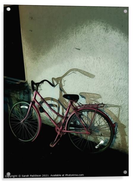Pink bicycle Acrylic by Sarah Paddison