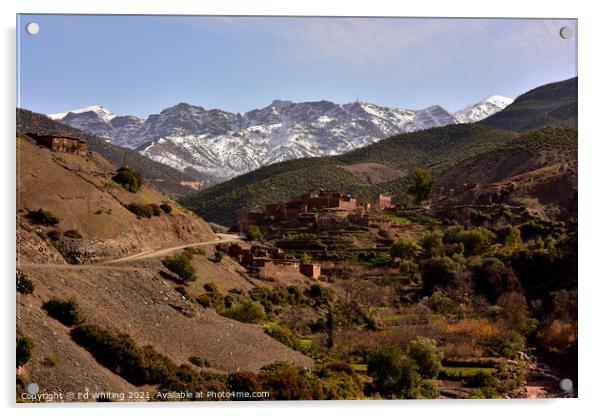 The Atlas Mountains  Acrylic by Ed Whiting