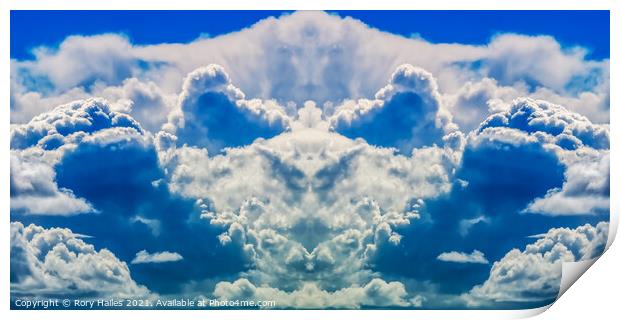Mirrored fluffy cloud Print by Rory Hailes